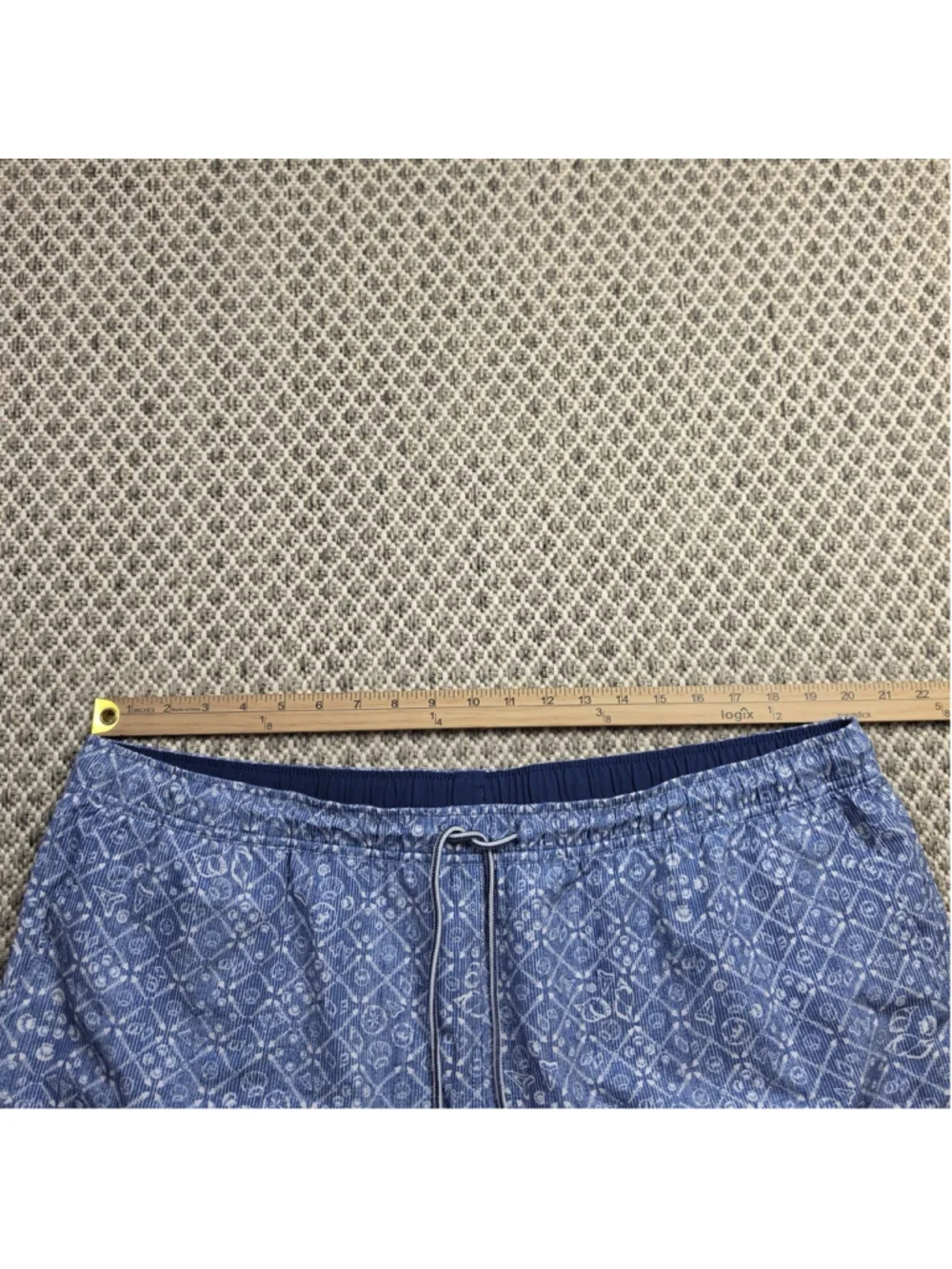 Peter Millar Seaside Swim Trunks Mens 2XL Blue Gingham Check Board Shorts Lined
